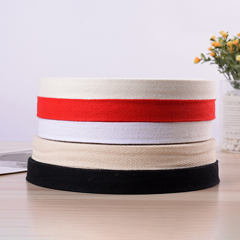 Manufacturers wholesale quality 100% cotton spun rayon tape 0.6cm-10cm cotton yarn clothing package with herringback cotton ribbon