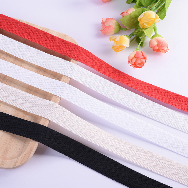 Manufacturers wholesale quality 100% cotton spun rayon tape 0.6cm-10cm cotton yarn clothing package with herringback cotton ribbon