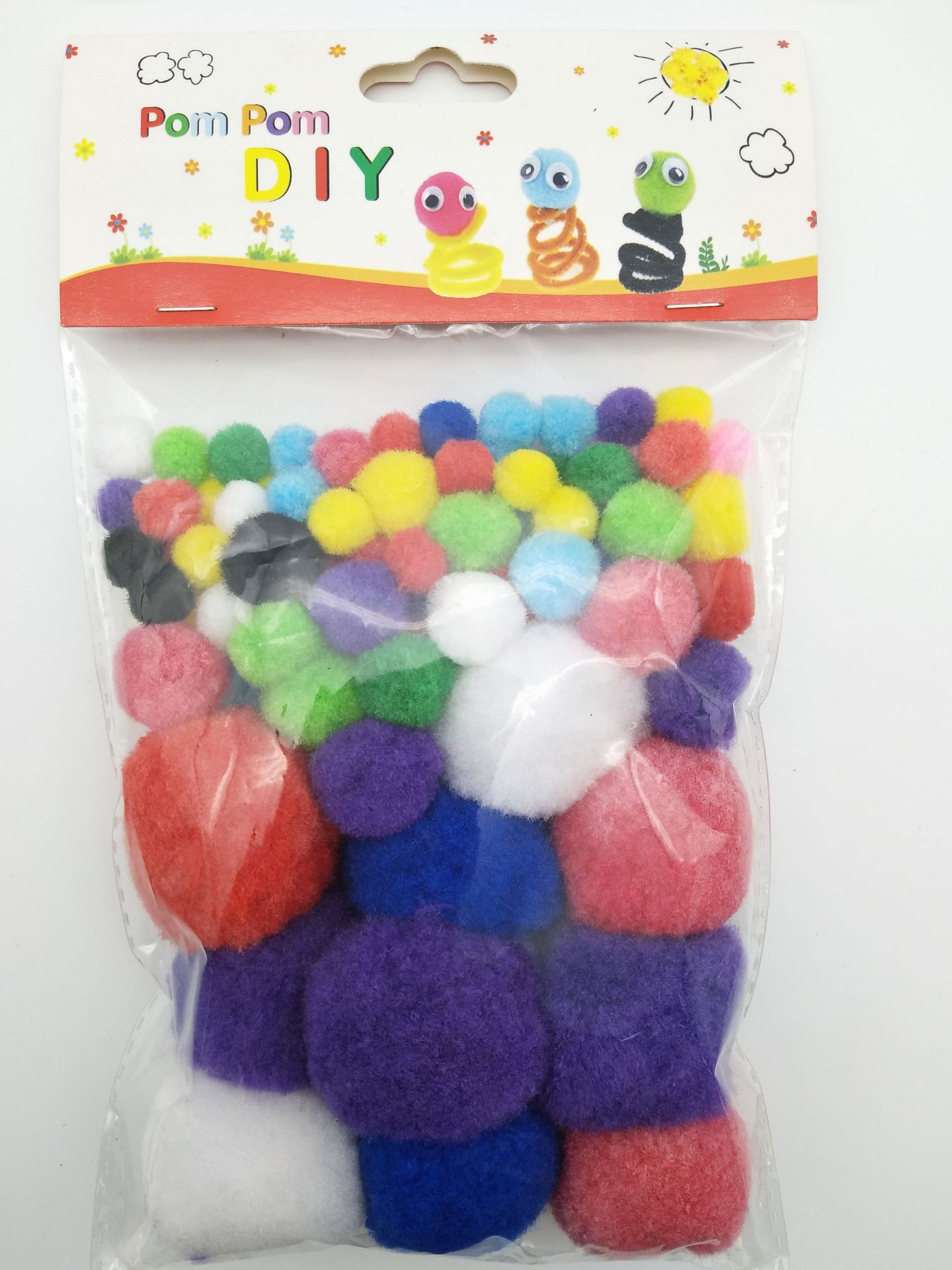 Kindergarten DIY plush ball 30 mm small package 10 polypropylene perspex-walled ball high elastic yarn plush ball