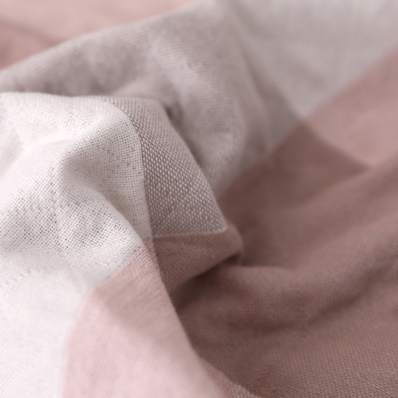 Two Gauze Pillowcase One-Pair Package Cotton Yarn Student Large Plaid Pillowcase Washed Cotton Pillowcase Spring and Summer