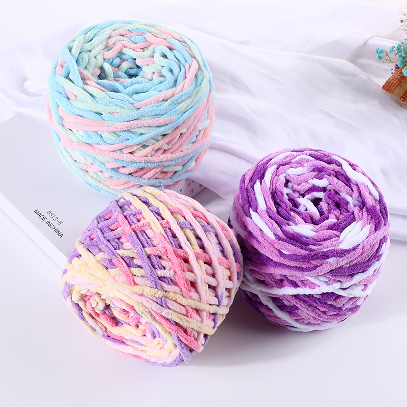 Qian Zhi Spinning Factory Direct Sales Ice Thread Scarf Scarf Thread Single Strand Ice Thread Coarse Yarn Slipper Thread Material Package