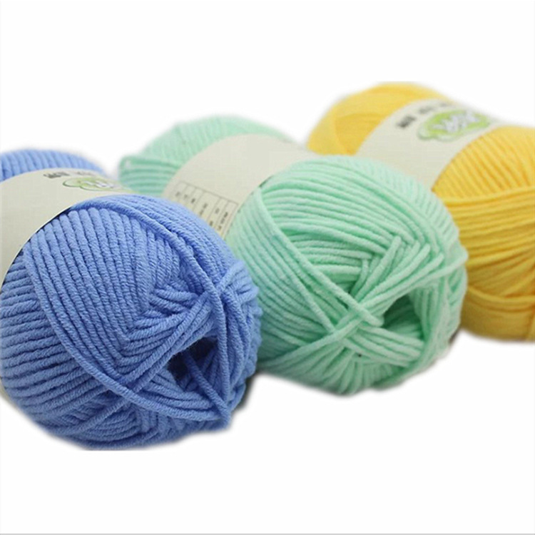 5-Strand Skin-Friendly Woven Yarn Combed Milk Cotton Yarn Baby Thread Crochet Thread Doll Material Package Line Knitting Wire