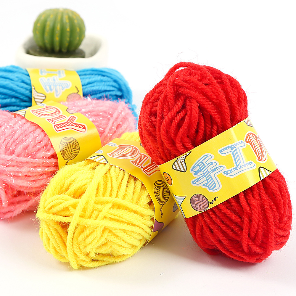 Color Woolen Yarn Ball 12 Color Wool Ball Kindergarten Handmade DIY Material Package Children&#039;s Production Creative Weaving Wholesale