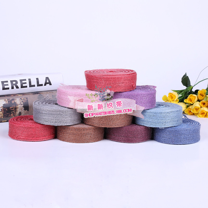 Yarn-Dyed Hemp Rope Mobile Phone Bag Package Pendant Ribbon Clothes Float Pants Side Tape Decorative Band Ribbon