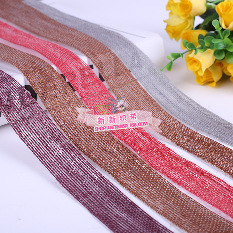 Yarn-Dyed Hemp Rope Mobile Phone Bag Package Pendant Ribbon Clothes Float Pants Side Tape Decorative Band Ribbon