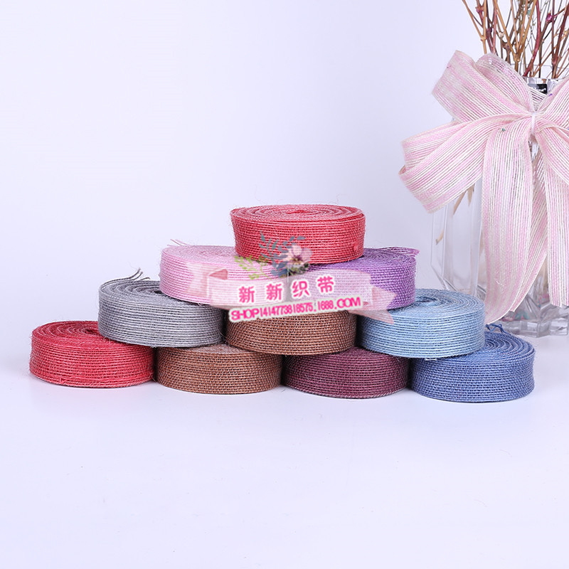 Yarn-Dyed Hemp Rope Mobile Phone Bag Package Pendant Ribbon Clothes Float Pants Side Tape Decorative Band Ribbon