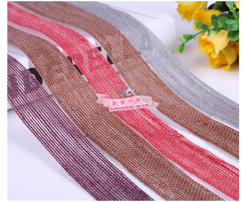 Yarn-Dyed Hemp Rope Mobile Phone Bag Package Pendant Ribbon Clothes Float Pants Side Tape Decorative Band Ribbon