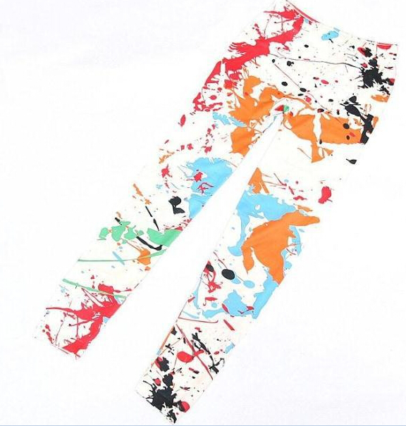 Fashion trousers with flower spring and summer styles retro seamless package yarn graffiti ink printed leggings pants Fashion trousers with flower spring and summer styles retro seamless package yarn graffiti ink printed leggings pants