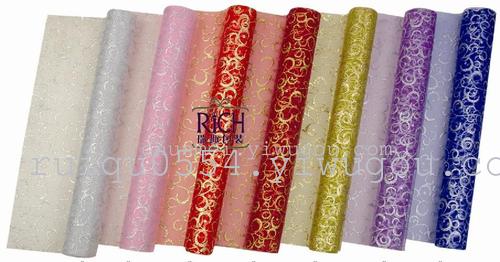 Gift wrapping gauze wedding flowers package color glitter yarn