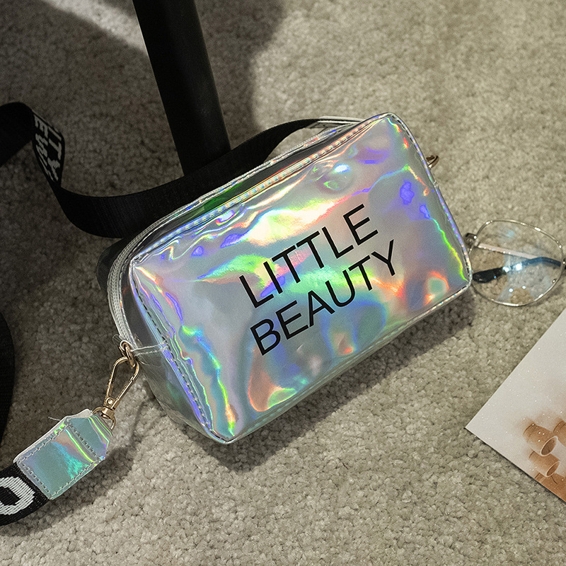 Women&#039;s Bag 2021 New Dazzling Color Letters Crossbody Small Square Bag Fashion Trendy Thick Shoulder Strap Mobile Phone Bag Gift Bag