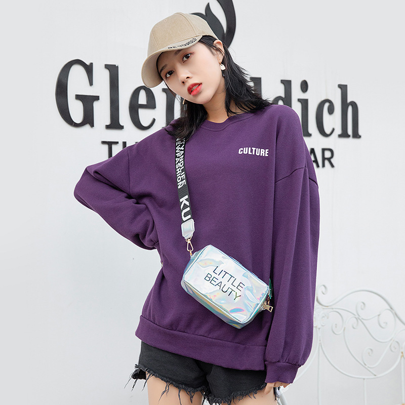 Women&#039;s Bag 2021 New Dazzling Color Letters Crossbody Small Square Bag Fashion Trendy Thick Shoulder Strap Mobile Phone Bag Gift Bag