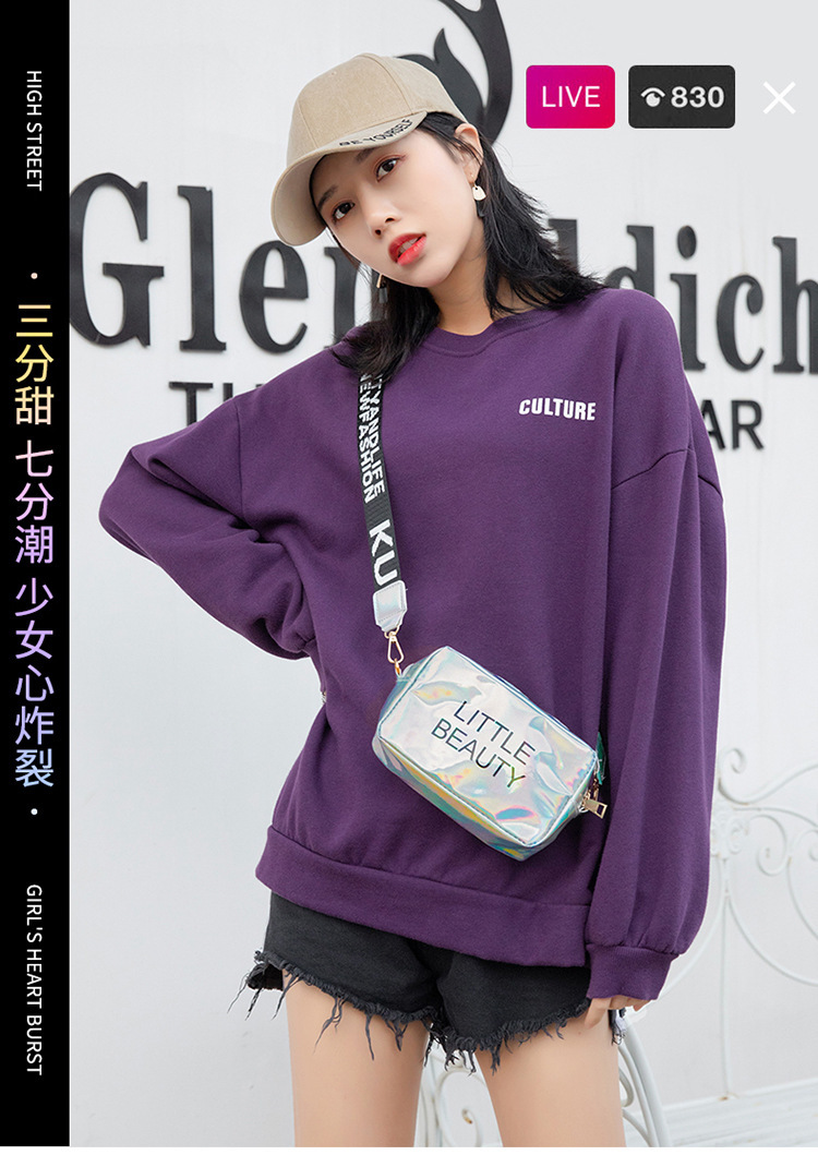 Women's Bag 2021 New Dazzling Color Letters Crossbody Small Square Bag Fashion Trendy Thick Shoulder Strap Mobile Phone Bag Gift Bag