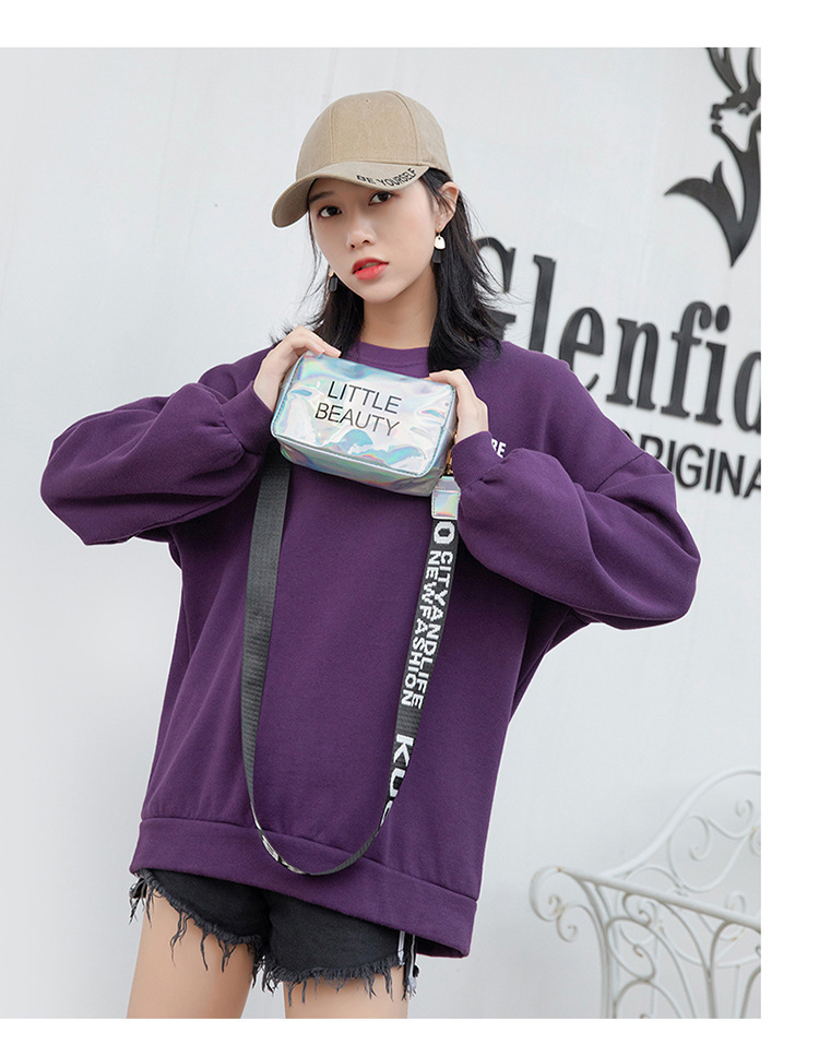 Women's Bag 2021 New Dazzling Color Letters Crossbody Small Square Bag Fashion Trendy Thick Shoulder Strap Mobile Phone Bag Gift Bag