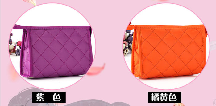 Embroidered cosmetic bag cosmetic bag clutch bag diamond lattice storage bag gift bag three piece kit