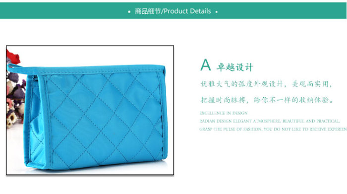 Embroidered cosmetic bag cosmetic bag clutch bag diamond lattice storage bag gift bag three piece kit