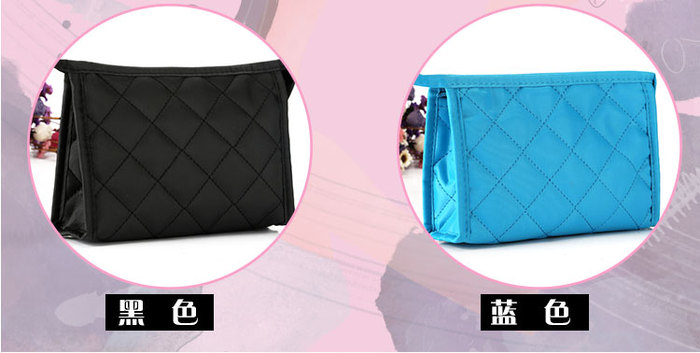 Embroidered cosmetic bag cosmetic bag clutch bag diamond lattice storage bag gift bag three piece kit