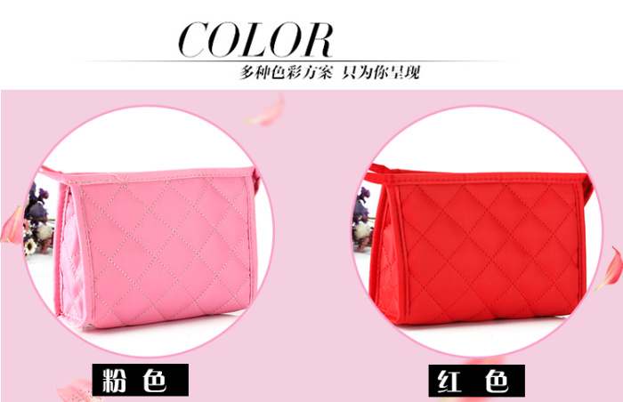 Embroidered cosmetic bag cosmetic bag clutch bag diamond lattice storage bag gift bag three piece kit