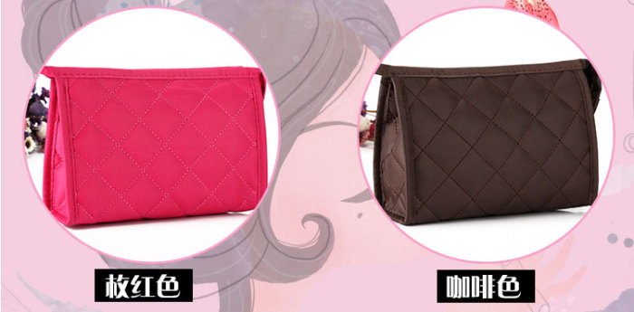Embroidered cosmetic bag cosmetic bag clutch bag diamond lattice storage bag gift bag three piece kit