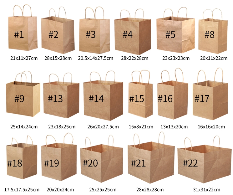 Spot Supply Handbag Paper Bag Catering Take out Take Away Handbag Gift Bag Kraft Paper Bag Custom Logo