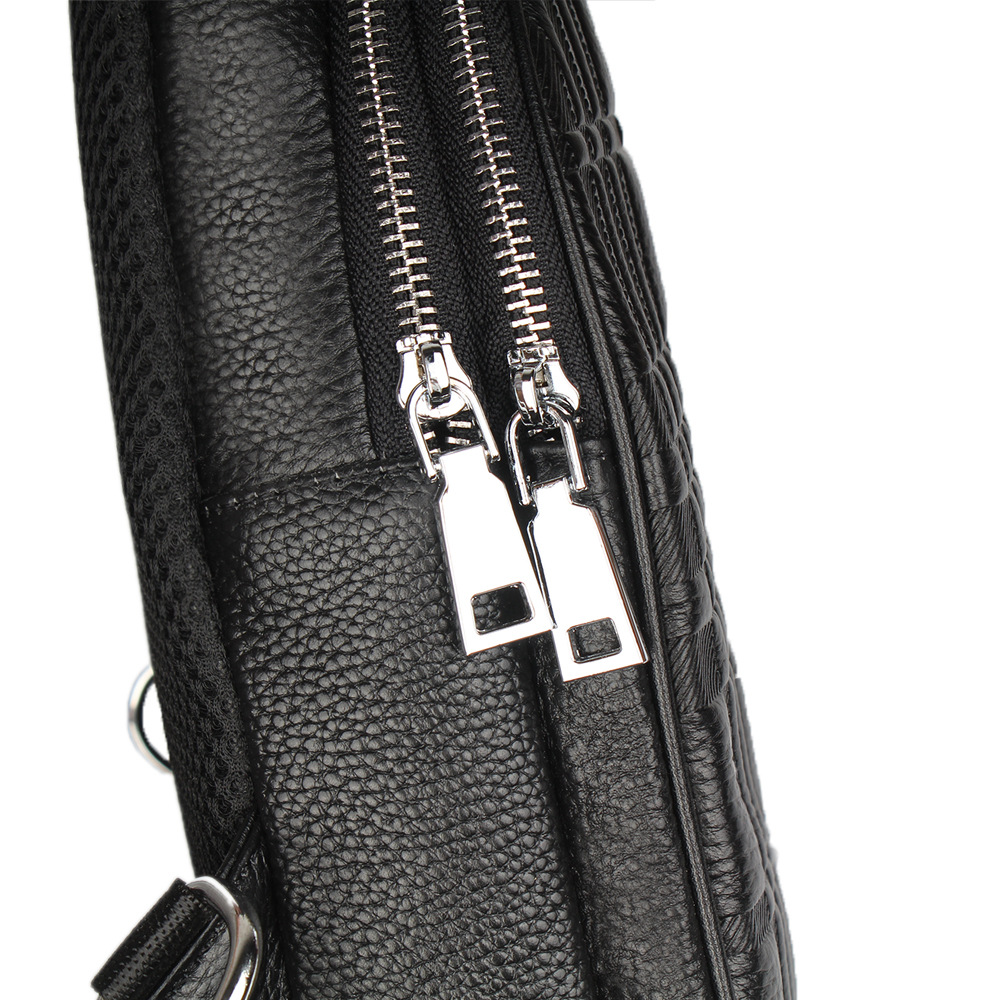 Factory Wholesale Genuine Leather Shoulder Backpack Crocodile Leather Pattern Shoulder Messenger Bag High-End Boutique Chest Bag Gift Bag New