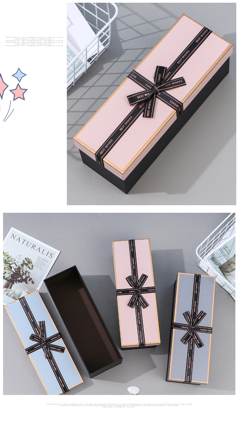 New Rectangular Bow Gift Bag Tiandigai Water Cup Perfume Packaging Paper Box Umbrella Storage Gift Box