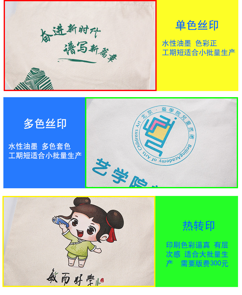 Factory Direct Sales Canvas Reticule Cotton Bag Gift Bag Linen Printed Shopping Bag Shopping Bag