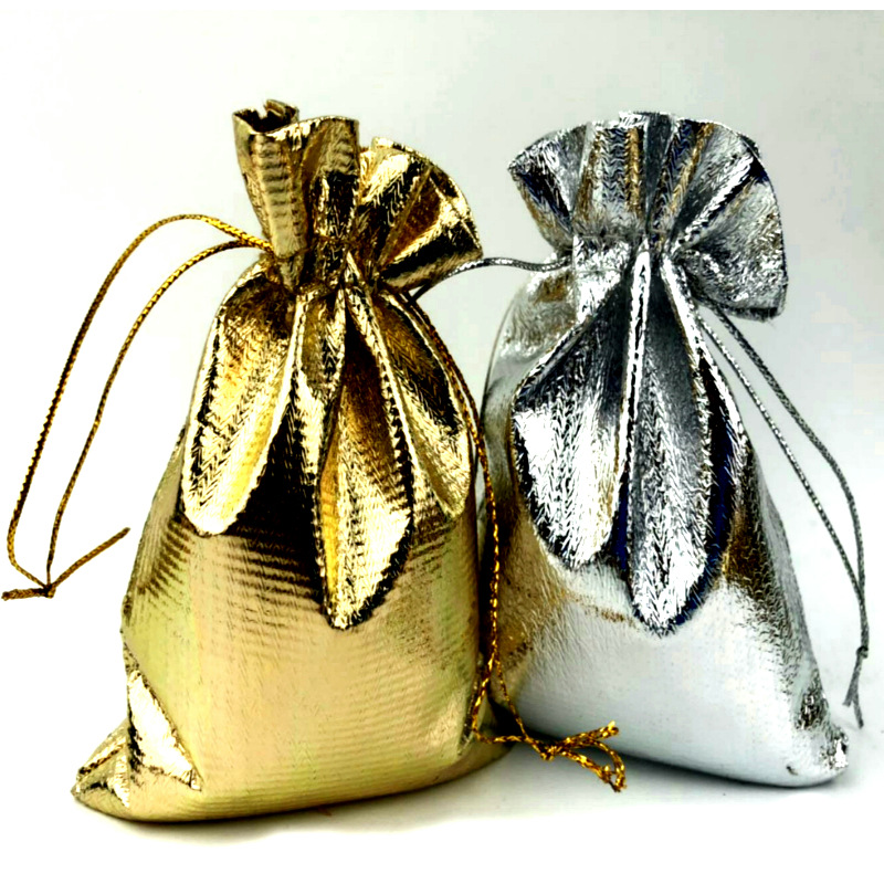 Golden Edge Flannel Bag Gift Bag Jewelry Bag Jewelry Bag Bracelet Silk Pouch Crafts Gold Mouth Flannel Lucky Bag