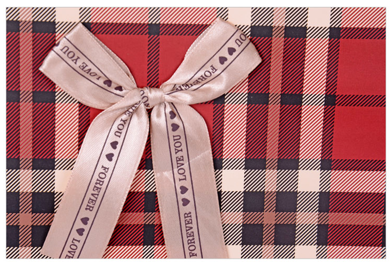 Business classic dark red background coffee checked grain gift bag handbag gift bag paper bag