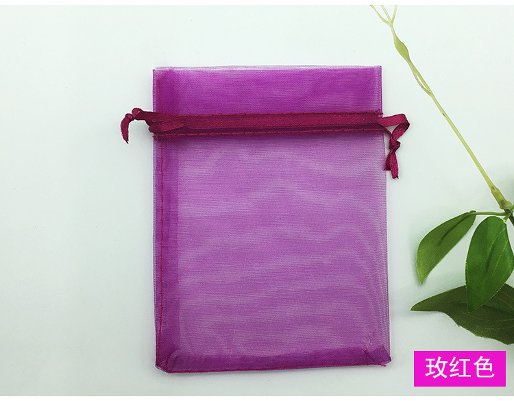 Factory in Stock Candy Mesh Plain Pearl Yarn Cosmetics Drawstring Bag Gift Bag More Sizes Ogen Chiffon Bag