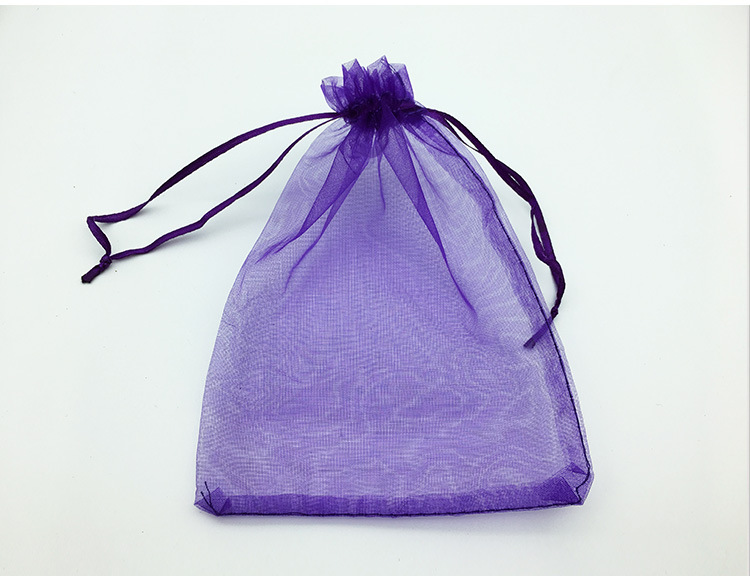 Factory in Stock Candy Mesh Plain Pearl Yarn Cosmetics Drawstring Bag Gift Bag More Sizes Ogen Chiffon Bag
