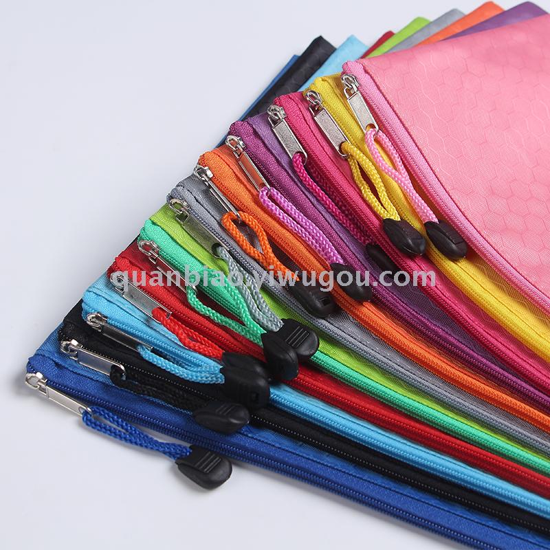 TRANBO football-print zipper bag cloth pen bag bill clip file bag OEM