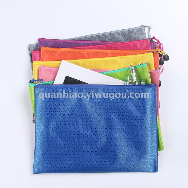 TRANBO football-print zipper bag cloth pen bag bill clip file bag OEM