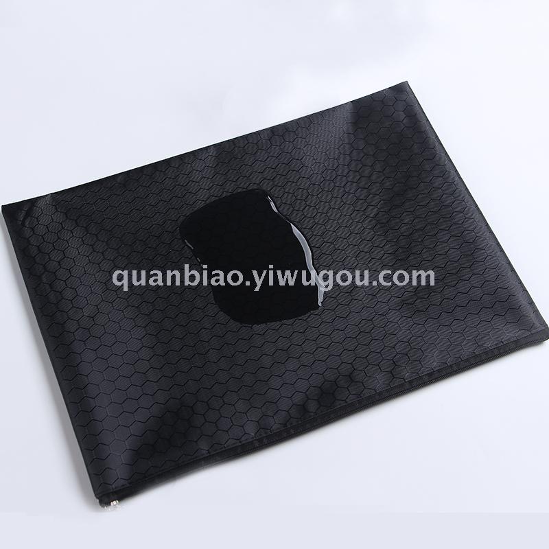 TRANBO football-print zipper bag cloth pen bag bill clip file bag OEM