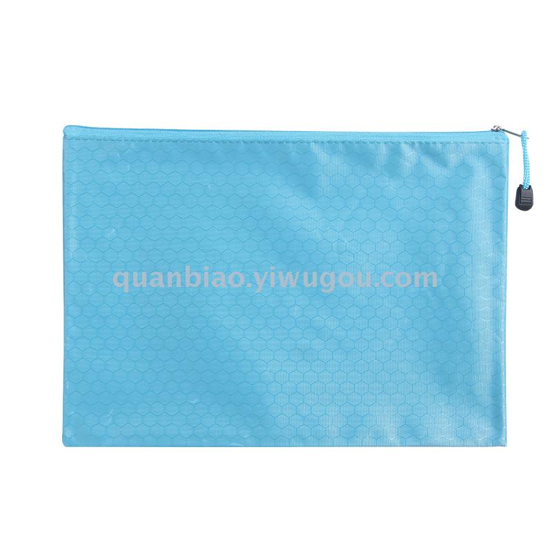 TRANBO football-print zipper bag cloth pen bag bill clip file bag OEM