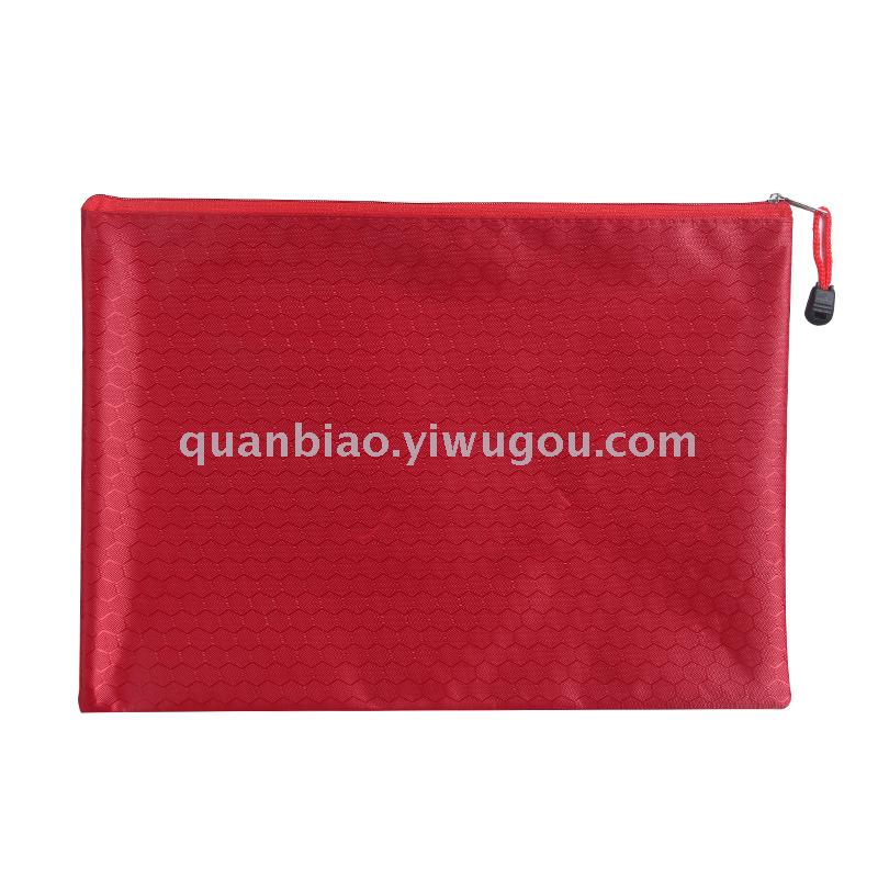 TRANBO football-print zipper bag cloth pen bag bill clip file bag OEM