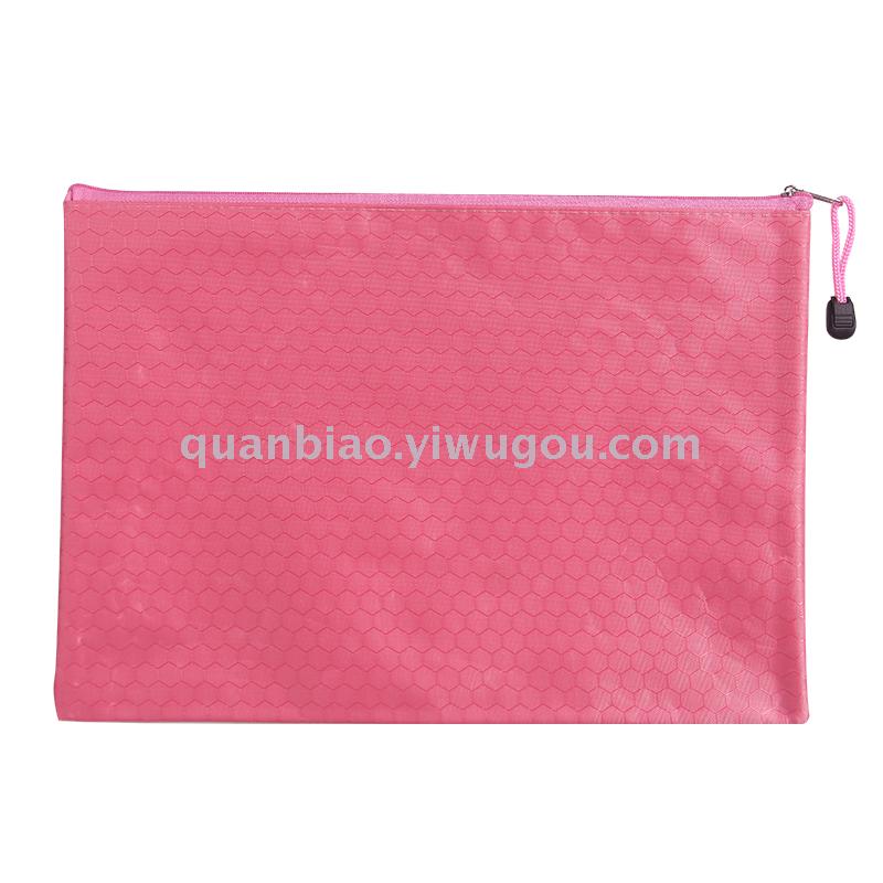 TRANBO football-print zipper bag cloth pen bag bill clip file bag OEM