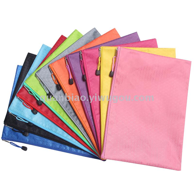 TRANBO football-print zipper bag cloth pen bag bill clip file bag OEM