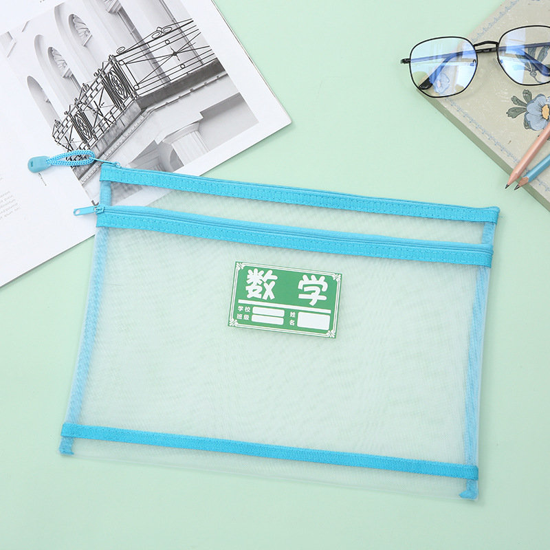 Subject Classification Stationery Bag Mesh Zipper Bag Transparent Stationery Bag Student Subject Classification Large Capacity Information Bag Subject Classification Stationery Bag Mesh Zipper Bag Transparent Stationery Bag Student Subject Classification Large Capacity Information Bag