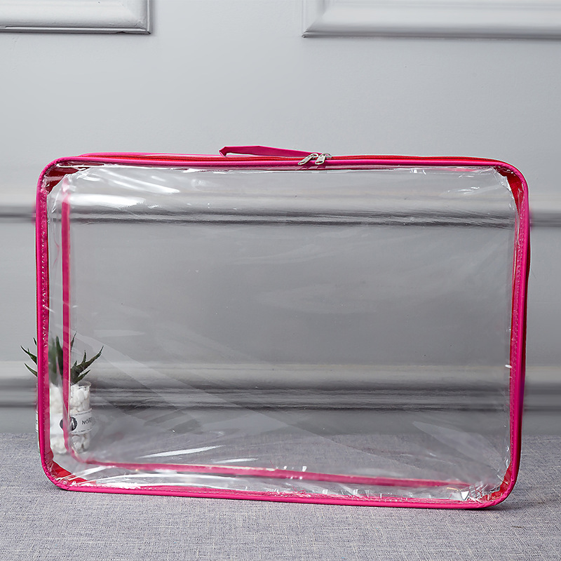 Manufacturer of customized three - dimensional transparent portable packaging bag sewing PVC bag wire bag home textile supplies storage bag