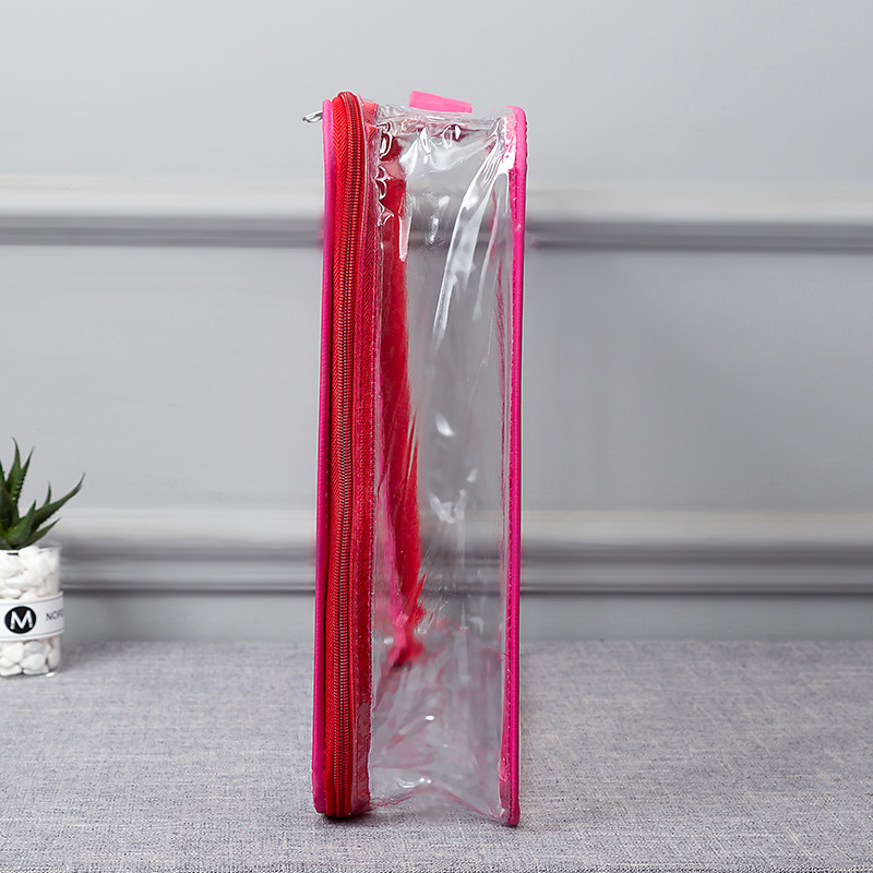Manufacturer of customized three - dimensional transparent portable packaging bag sewing PVC bag wire bag home textile supplies storage bag