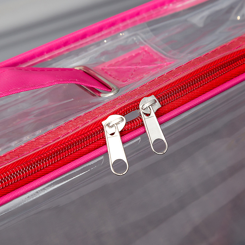 Manufacturer of customized three - dimensional transparent portable packaging bag sewing PVC bag wire bag home textile supplies storage bag