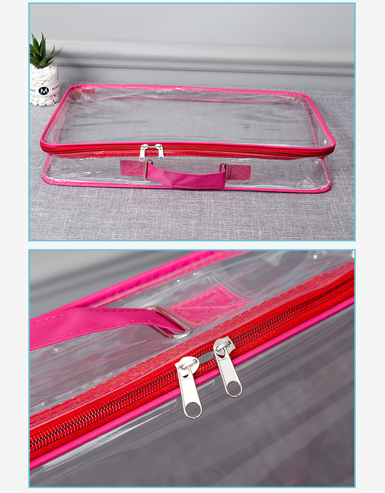 Manufacturer of customized three - dimensional transparent portable packaging bag sewing PVC bag wire bag home textile supplies storage bag