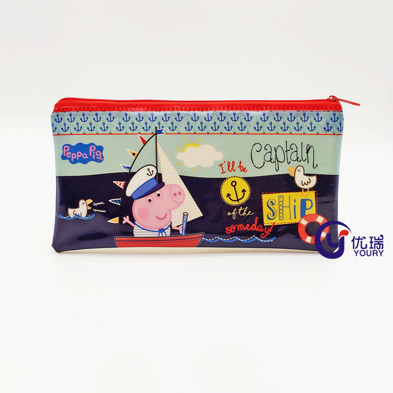 Cute cartoon PVC bag custom plastic PVC stationery zipper bag promotional gift PVC pencil bag