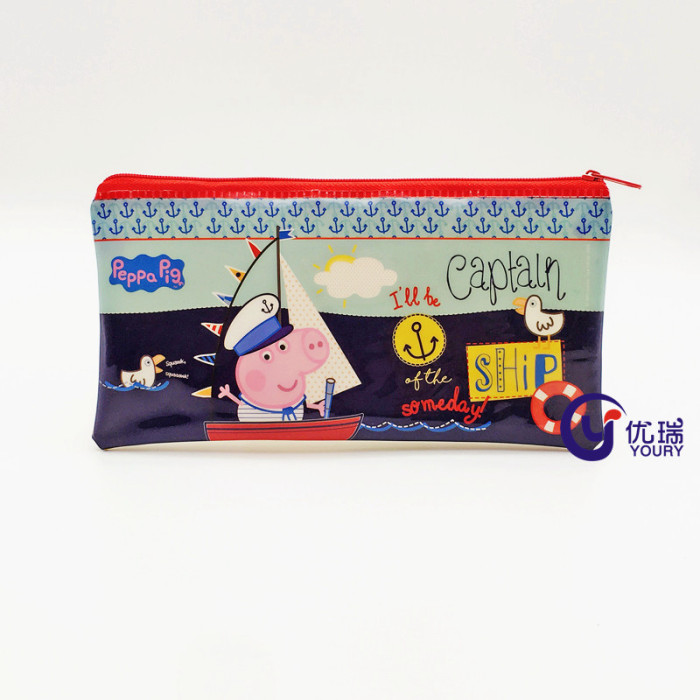 Cute cartoon PVC bag custom plastic PVC stationery zipper bag promotional gift PVC pencil bag