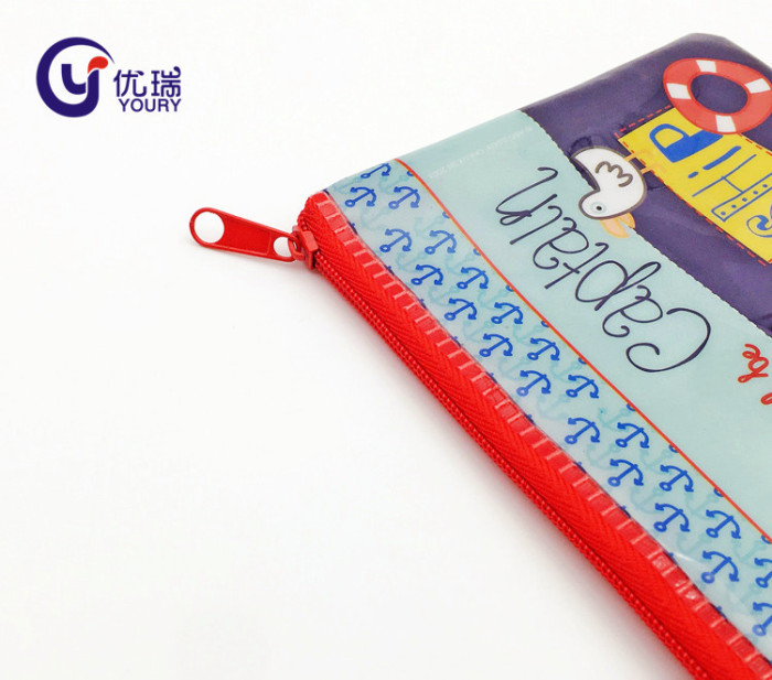 Cute cartoon PVC bag custom plastic PVC stationery zipper bag promotional gift PVC pencil bag