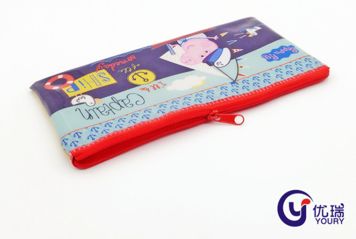 Cute cartoon PVC bag custom plastic PVC stationery zipper bag promotional gift PVC pencil bag