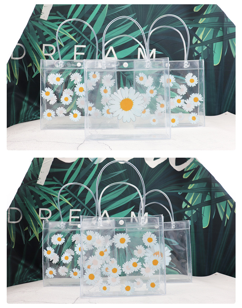 Daisy Transparent Handbag PVC Bag Plastic Clothing Store Gift Bag Internet Celebrity Shopping Bags One Product Dropshipping
