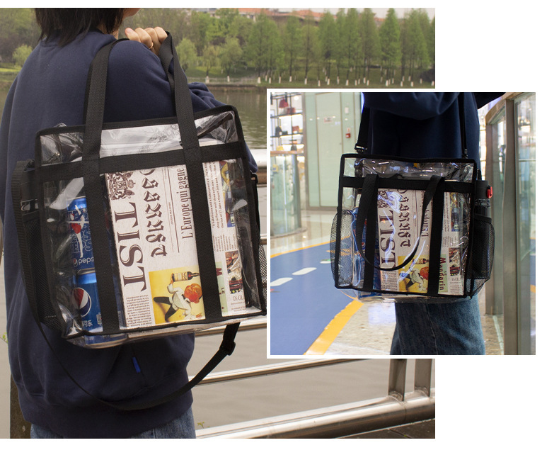 2021 New Transparent PVC Bag Large Capacity Campus Ins Women's Portable Shoulder Bag Solid Color Travel Beach Bag 2021 New Transparent PVC Bag Large Capacity Campus Ins Women's Portable Shoulder Bag Solid Color Travel Beach Bag