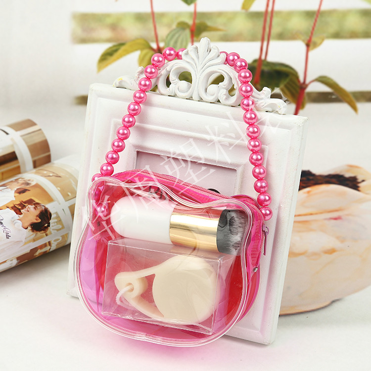 Manufacturer direct selling PVC bag zipper bag jewelry bag beads chain bag cosmetic bag