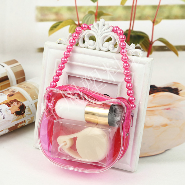 Manufacturer direct selling PVC bag zipper bag jewelry bag beads chain bag cosmetic bag